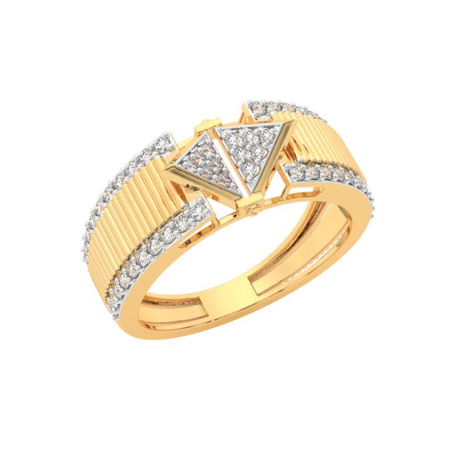 Calico Round Diamond Engagement Ring